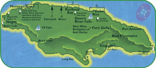 Jamaica Island Map